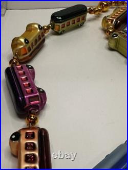 Christopher Radko CHRISTMAS EXPRESS Train Glass Garland 72 inch 93-394-0 READ Christopher Radko CHRISTMAS EXPRESS Train Glass Garland 72 inch 93-394-0 READ