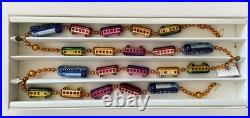 Christopher Radko CHRISTMAS EXPRESS Train Glass Garland With Box 72