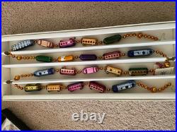 Christopher Radko CHRISTMAS EXPRESS Train Glass Garland With Box 72