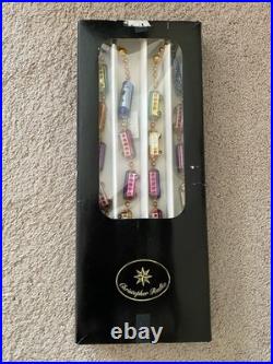 Christopher Radko CHRISTMAS EXPRESS Train Glass Garland With Box 72