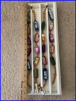 Christopher Radko CHRISTMAS EXPRESS Train Glass Garland With Box 72