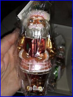 Christopher Radko COOKBOOK SANTA SET/4 Blown Glass Ornament Santa Ltd Ed