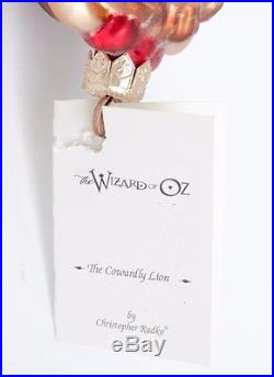 Christopher Radko COWARDLY LION Wizard of Oz Glass Ornament with Box & Tag 1997