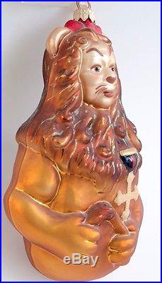 Christopher Radko COWARDLY LION Wizard of Oz Glass Ornament with Box & Tag 1997