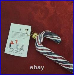 Christopher Radko Candy Cane Minty Twirls Christmas Tree Ornament RARE Pink Blue