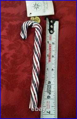 Christopher Radko Candy Cane Minty Twirls Christmas Tree Ornament RARE Pink Blue