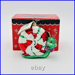Christopher Radko Candy Dandy Snail Glass Christmas Ornament 4 NEW + TAG