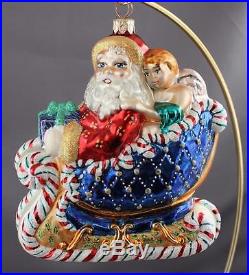 Christopher Radko Candy Ride Ornament Santa Sleigh Angel Candy Cane 99-103-1
