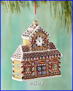 Christopher Radko Candy Station Gingerbread Glass Christmas Ornament