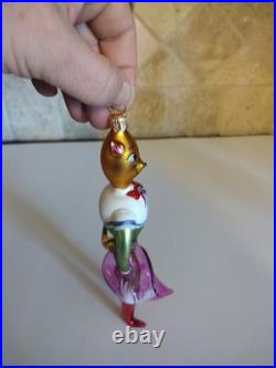 Christopher Radko Cavalier Cat Blown Glass Christmas Cat Ornament #98-414-0 VG