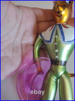 Christopher Radko Cavalier Cat Blown Glass Christmas Cat Ornament #98-414-0 VG