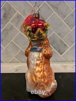 Christopher Radko Cavalier King Charles Spaniel Glass Christmas Ornament 5 Box