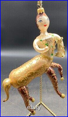 Christopher Radko Centaur With Lyre Harp Glass Christmas Ornament 8.5 X 8