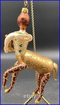 Christopher Radko Centaur With Lyre Harp Glass Christmas Ornament 8.5 X 8
