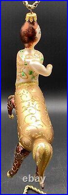 Christopher Radko Centaur With Lyre Harp Glass Christmas Ornament 8.5 X 8