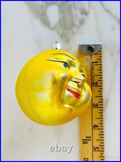 Christopher Radko Cheerful Sun Face Glass Ornament