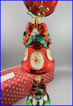 Christopher Radko Christmas Bell Trio Bells Dangle Glass Ornament with Box