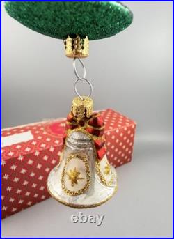 Christopher Radko Christmas Bell Trio Bells Dangle Glass Ornament with Box