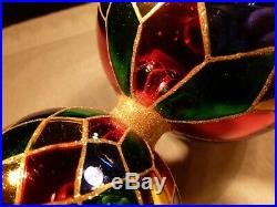 Christopher Radko Christmas Ornament 9.5 Triple Harlequin Christophers Favorites