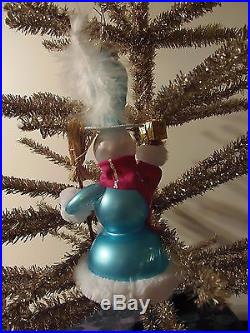 Christopher Radko Christmas Ornament Aqua Snowman