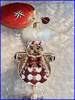 Christopher Radko Christmas Ornament Candy Swirl Chef Gingerbread Man NEW