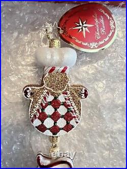 Christopher Radko Christmas Ornament Candy Swirl Chef Gingerbread Man NEW