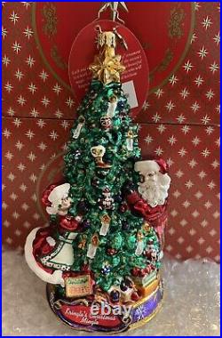 Christopher Radko Christmas Ornament Deck The Halls Santa Tree NEW