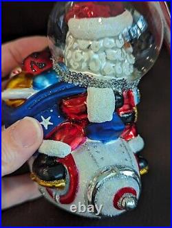 Christopher Radko Christmas Ornament Galactic Christmas Delivery Santa Rocket
