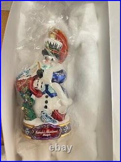 Christopher Radko Christmas Ornament I'm Invited Snowman NEW