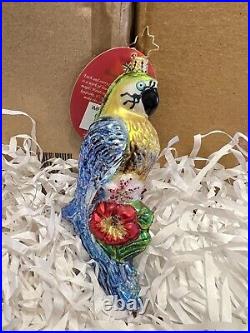 Christopher Radko Christmas Ornament Impeccable Parrot NEW