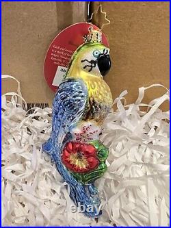 Christopher Radko Christmas Ornament Impeccable Parrot NEW