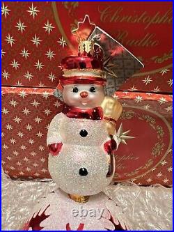 Christopher Radko Christmas Ornament Littlest Snowman on Ball NEW
