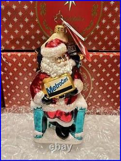 Christopher Radko Christmas Ornament MTA Santa's NY Travel NEW
