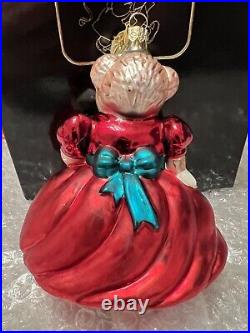 Christopher Radko Christmas Ornament Muffy Vanderball Vanderbear Red Dress NEW