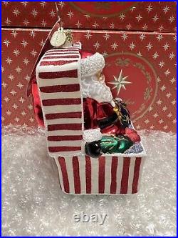 Christopher Radko Christmas Ornament Out of the Box Santa NEW