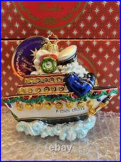Christopher Radko Christmas Ornament P-Town Cruise Santa NEW