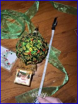 Christopher Radko Christmas Ornament Rare RETIRED Green Holly TREE HTF Vintage