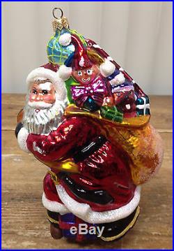 Christopher Radko Christmas Ornament Santa Claus Bag Toys 972170 Big Nick Glass