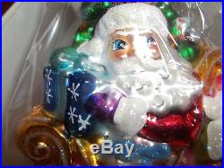 Christopher Radko Christmas Ornament Santa in Sleigh Collectors