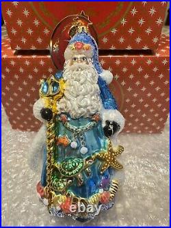 Christopher Radko Christmas Ornament Seas The Day Santa NEW