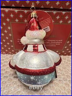 Christopher Radko Christmas Ornament Sleigh Ride Scenery Snowman NEW