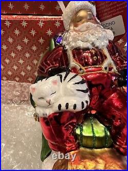 Christopher Radko Christmas Ornament Snoozing Santa NEW