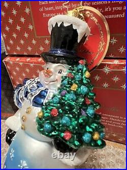 Christopher Radko Christmas Ornament Starry Skies Snowman Large NEW