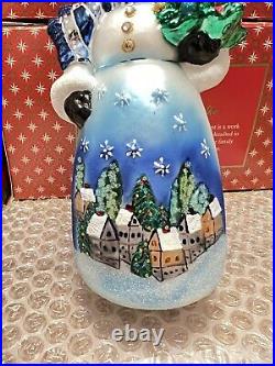 Christopher Radko Christmas Ornament Starry Skies Snowman Large NEW