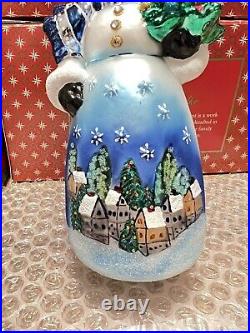 Christopher Radko Christmas Ornament Starry Skies Snowman NEW