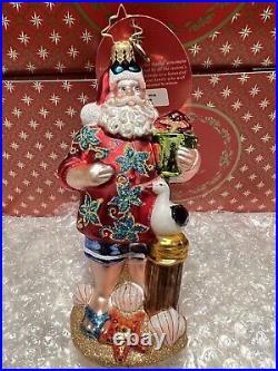 Christopher Radko Christmas Ornament Summertime Dreams Santa NEW