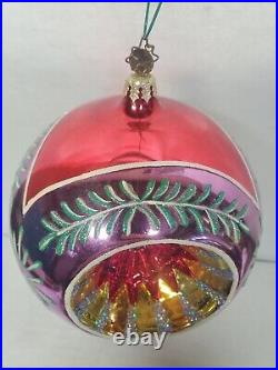Christopher Radko Christmas Ornament Triple Reflector 6 Hand Painted