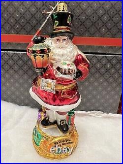 Christopher Radko Christmas Ornament We Wish You A Merry Christmas Santa NEW