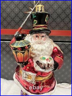 Christopher Radko Christmas Ornament We Wish You A Merry Christmas Santa NEW