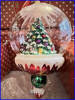 Christopher Radko Christmas Ornament Woodland Celebration Snow Globe NEW